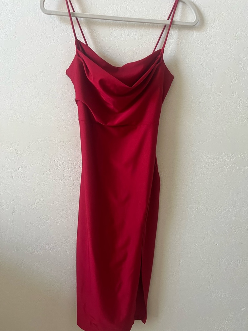 Windsor Red Cowl Midi Slip Dress